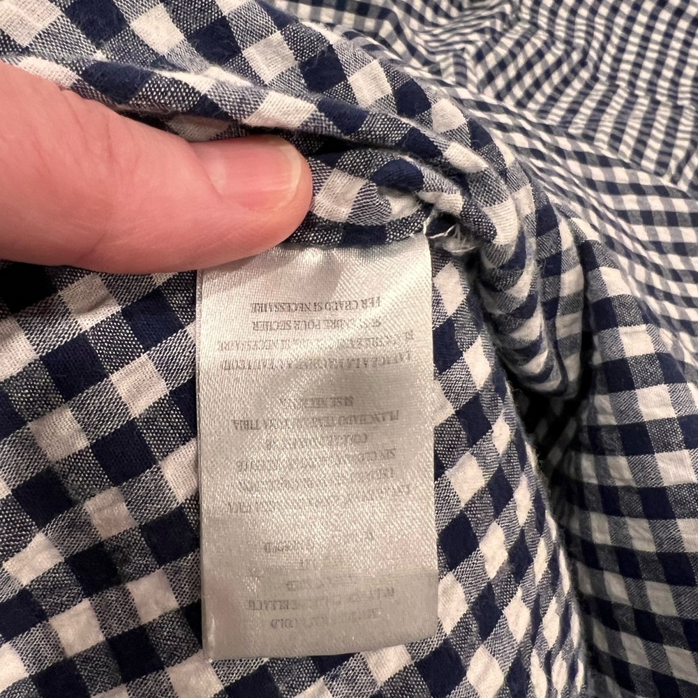 KUT from the kloth M Navy / White Check Button Down - Picture 8 of 11